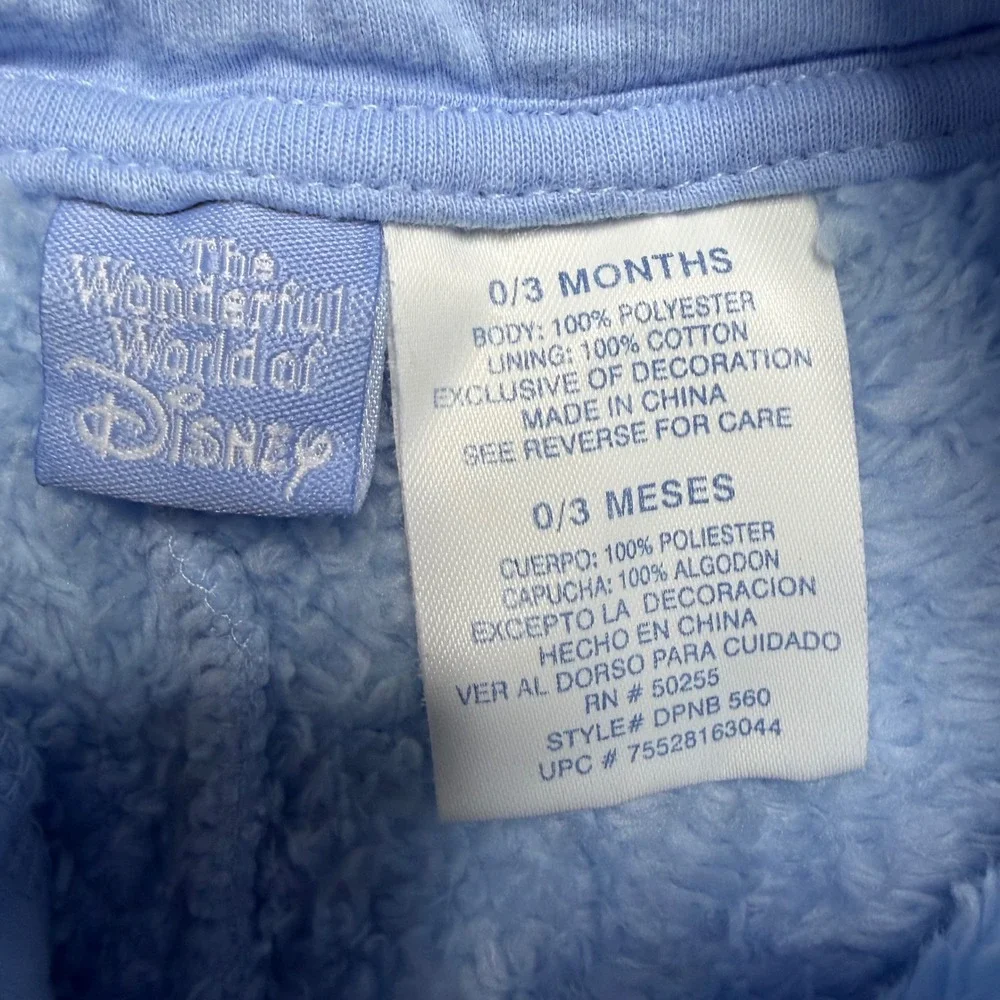 Disney Fleece Pram Unisex 0-3M Blue Winnie‎ the Pooh Vintage Hooded Bunting Suit